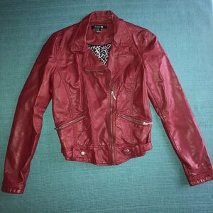 Forever 21 Red Faux Leather Jacket